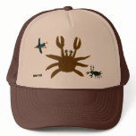 Art Cap: Crab,Bug,Bird. Brown hats
