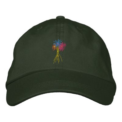 Art Cap: Flower Bunch Embroidered Hat by johndyergallery