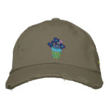 Art Cap: Pansies in a Lime Pot and Signature Embroidered Baseball Caps