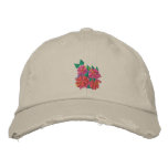 Art Cap: Scruffy Cap. Hibiscus Flowers Embroidered Baseball Cap