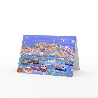 Art Card: Boats in the Harbour, St Ives Cornwall by johndyergallery