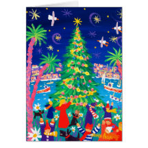 Art Card: Christmas Lights and Carol Singers