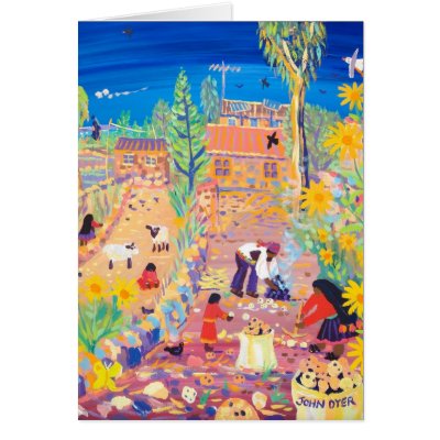 Art Card: Family Harvest, Isla Taquile, Peru by johndyergallery