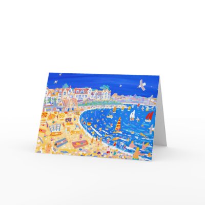 Art Card: Gylly Beach Cafe. Fun on the Beach by johndyergallery