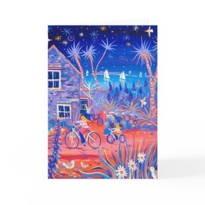 Art Card: Magical Evening, Beach Cottage, Tresco by johndyergallery