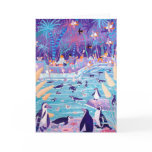 Art Card: Purple Penguin Party at the Zoo