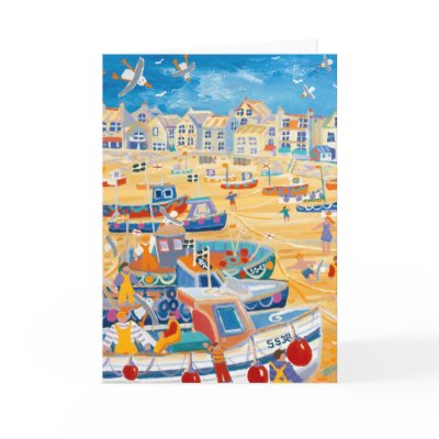 Art Card: St Ives Harbour, Cornwall by johndyergallery