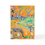 Art Card: Stripy Safari Sunset at the Zoo. Zebras