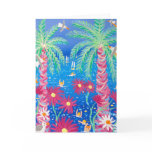 Art Card:Tropical Blue Sea and Pink Palms, Tresco