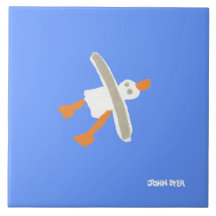 Art Ceramic Tile: John Dyer Flying Seagull