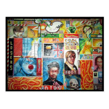 art collage postcards