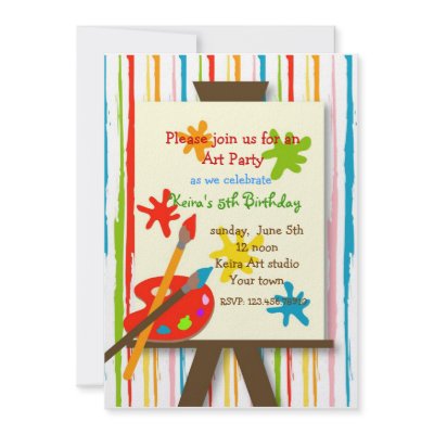Art Crafts Painting Birthday Party Invitations by LittleSeiraStudio
