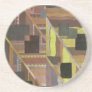 Art Deco Abstract in Brown and Green Drink Coasters