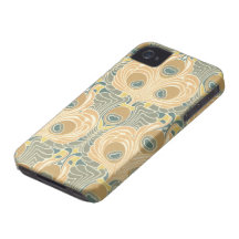art deco art nouveau peacock pattern art iPhone 4 Case-Mate cases