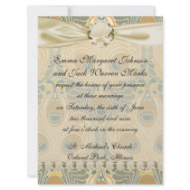 art deco art nouveau peacock pattern art custom invites