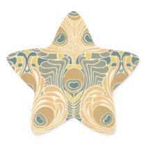 art deco art nouveau peacock pattern art star stickers