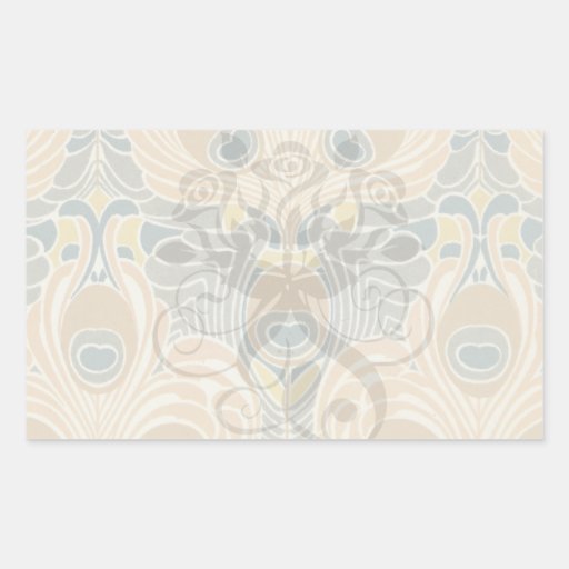 art deco art nouveau peacock pattern art rectangle sticker