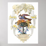 Art Deco Asian Influence Floral (4) Posters