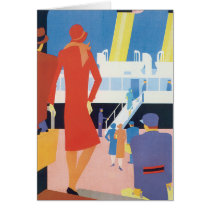 Art Deco Belgian Ferry Poster Card