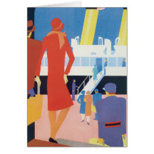Art Deco Belgian Ferry Poster Card