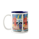 Art Deco Belgian Ferry Poster mugs