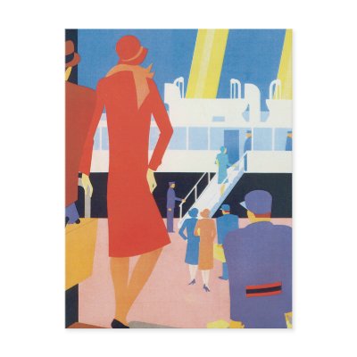 Art Deco Belgian Ferry Poster Post Card by RetroCommunications