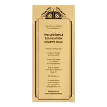 Art Deco black stacked frame glamour formal event Personalised Invite