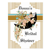 Art Deco Bridal Shower Post Card