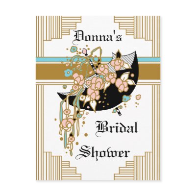 Art Deco Bridal Shower Post Card by SweetRascal