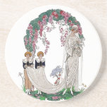 Art deco bride beverage coasters