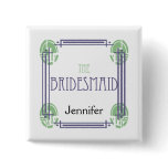 Art Deco Bridesmaid in Purple and Green buttons