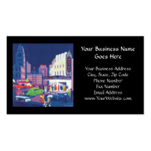 Art Deco Calcutta City Theatre Scene High Contrast Business Card Template