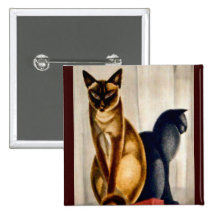 Art Deco Cats Pinback Buttons