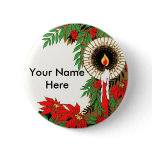 Art Deco Christmas Candle & Poinsettia