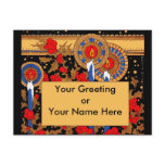 Art Deco Christmas Candles and Holly Post Card