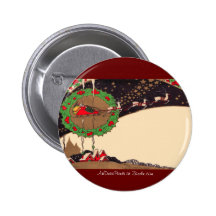 Art Deco Christmas Santa Button