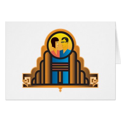 Art Deco Couple Greeting Cards by frengi