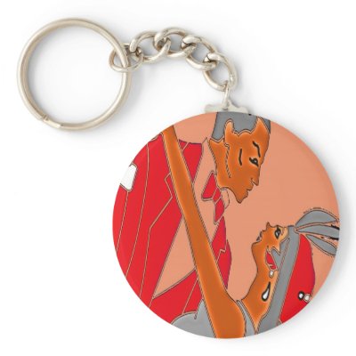 ART DECO COUPLE KEY CHAIN by FUNFASHIONETC
