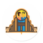 Art Deco Couple Round Sticker