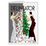 ART DECO "DECK THE HALLS" VINTAGE HOLIDAY GREETING CARDS