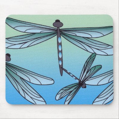 Art Deco Dragonfly Mouse Pad by marybedy