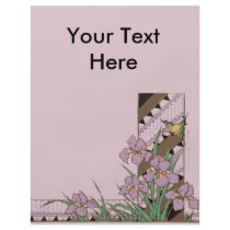 Art Deco Easter Purple Iris Butterfly