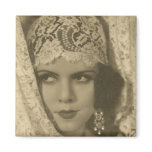 Art deco face refrigerator magnet