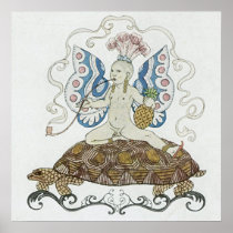 Art Deco Fantasy Animal Turtle