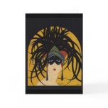 Art Deco Festive Lady Greeting Cards