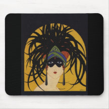 Art Deco Festive Lady Mouse Pads