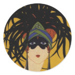 Art Deco Festive Lady Stickers