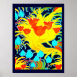 Art Deco Floral 2 Poster posters
