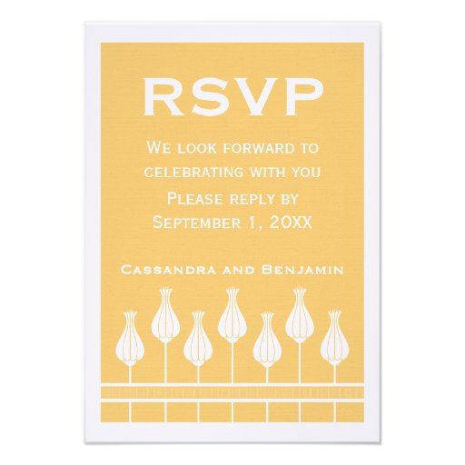 Art Deco Floral RSVP Card Invites