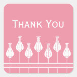 Art Deco Floral Thank You Stickers